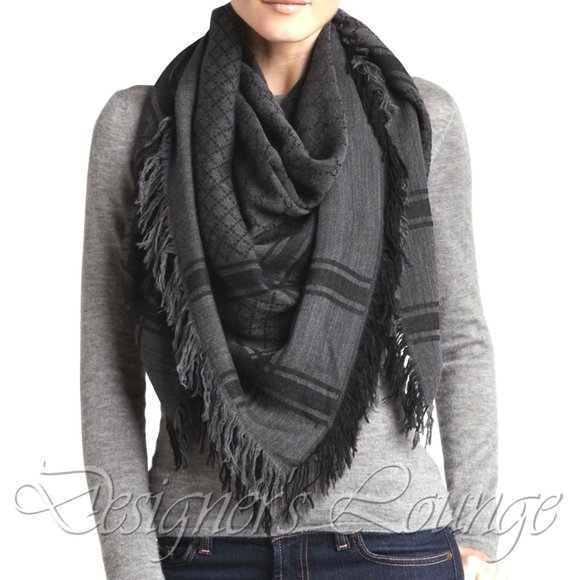 Gucci Accessories - NWT GUCCI Grey GG Survie Monogram GG Scarf Shawl